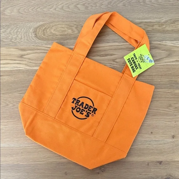 🧡🎃🖤Trader Joe's Halloween Orange Mini Tote Bag🧡🎃🖤 - Picture 2 of 2